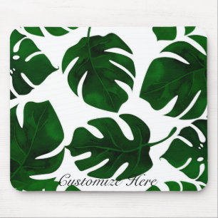 Alfombrilla De Ratón Hojas de palma tropicales verde oscuro Chic de la 
