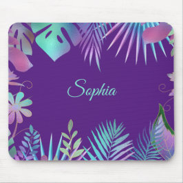 Alfombrilla De Ratón Hojas tropicales irlandesas, nombre Verde azulado