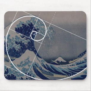 Alfombrilla De Ratón Hokusai resuelve Fibonacci, coeficiente de oro