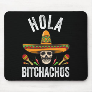 Alfombrilla De Ratón Hola Achos Shirt Funny Skull Mexicano Cinco De May