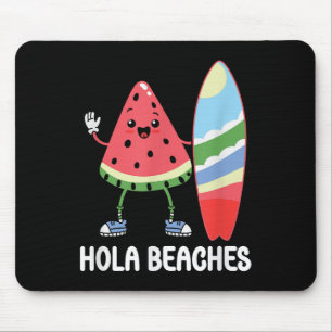 Alfombrilla De Ratón Hola Beaches Cute Kawaii Watermelon Surfboard Beac