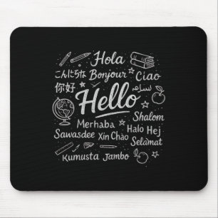 Alfombrilla De Ratón Hola en diferentes idiomas Viaje Vacaciones Esl T