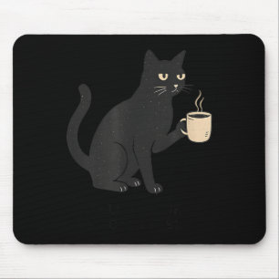 Alfombrilla De Ratón Hola oscuridad viejo amigo gato y café Halloween