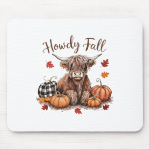 Alfombrilla De Ratón Hola Otoño Vaca Feliz Día de Acción de Gracias Vib