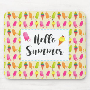 Alfombrilla De Ratón Hola Popsicles de verano y Crema de Hielo