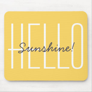 Alfombrilla De Ratón Hola Sunshine Amarillo Tipografía Moderna