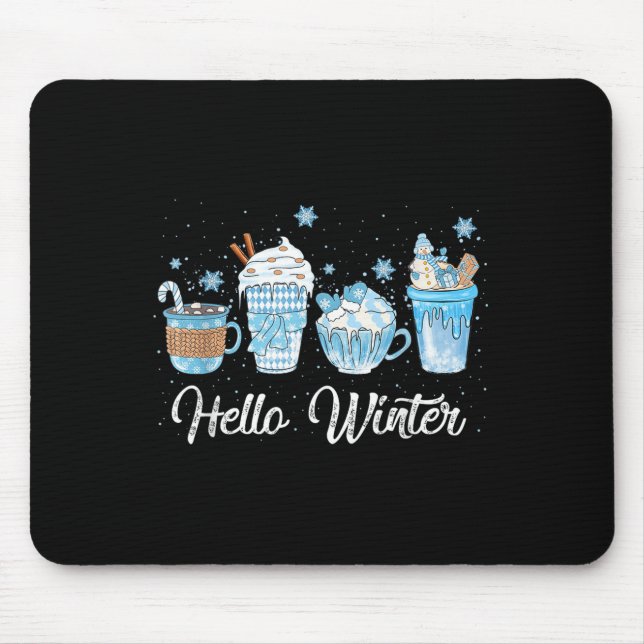 Alfombrilla De Ratón Hola Winter Sweet Cosy Coffee Amantes de Snowman C (Frente)