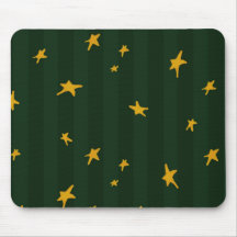 Holiday Green Yellow Stripe Star Christmas