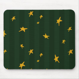 Alfombrilla De Ratón Holiday Green Yellow Stripe Star Christmas 