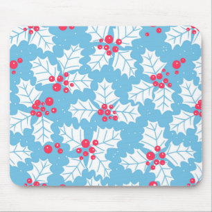 Alfombrilla De Ratón Holly berry en azul