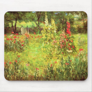 Alfombrilla De Ratón Hollyhocks y cachorros