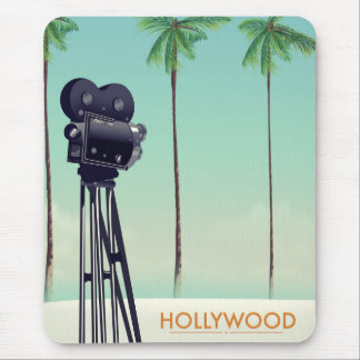 Alfombrilla De Ratón Hollywood Vintage camera Travel poster