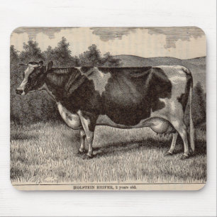 Alfombrilla De Ratón Holstein heifer del siglo XIX