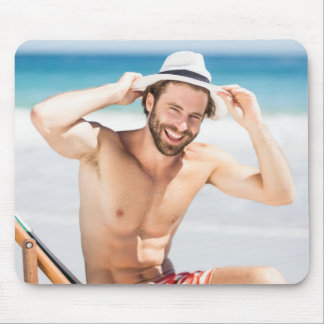 Alfombrilla De Ratón Hombre Caliente Sonríe Sexy Shirless Muske Hunk