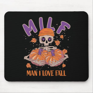 Alfombrilla De Ratón Hombre de esqueleto me encanta la sala de calabaza