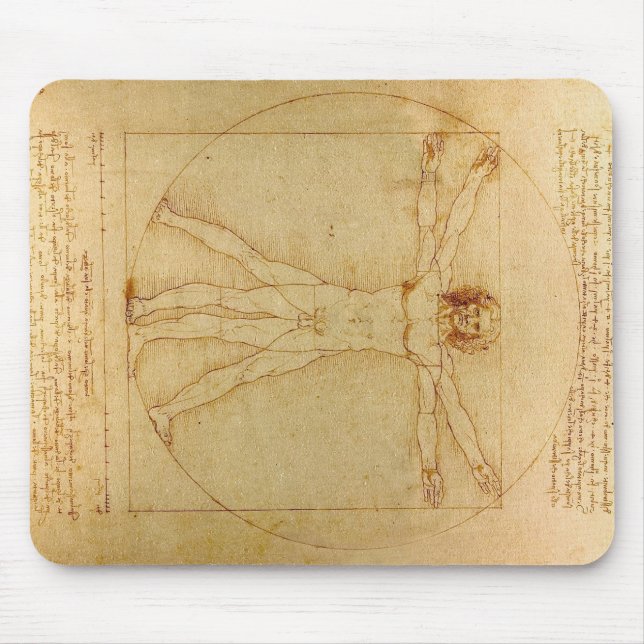 Alfombrilla De Ratón Hombre de Vitruvian de da Vinci (Frente)