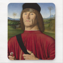 Hombre fuerte con clavel rosado (arte renacentista