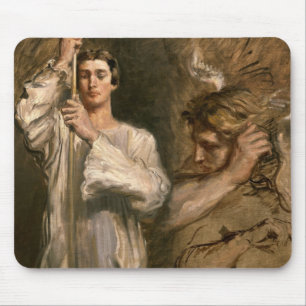 Alfombrilla De Ratón Hombre joven que lleva a cabo una cruz