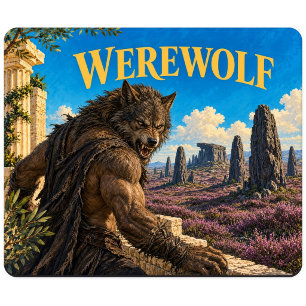 Alfombrilla De Ratón Hombre lobo, monstruo de fantasía gótica