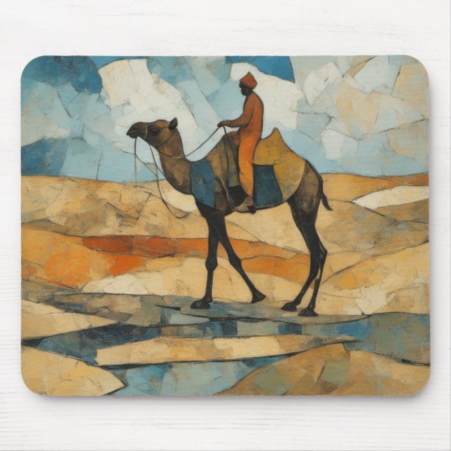 Alfombrilla De Ratón Hombre montando un camello de arte Mousepad (Frente)