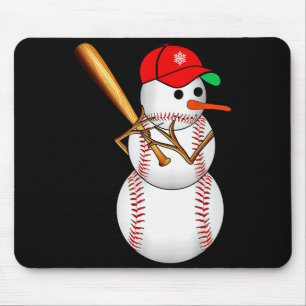Alfombrilla De Ratón Hombre Mujer Muñeco de Nieve de Béisbol Navidad Xm