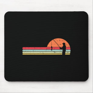 Alfombrilla De Ratón Hombre pescando puesta de sol retro pesca pescador