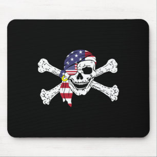 Alfombrilla De Ratón Hombre Pirata Bandera De Estados Unidos Patriótico