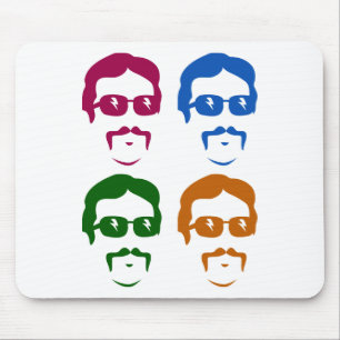 Alfombrilla De Ratón Hombre retro enrrollado del bigote