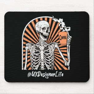 Alfombrilla De Ratón Hombre Ux Diseñador Vida Café Esqueleto Agotado