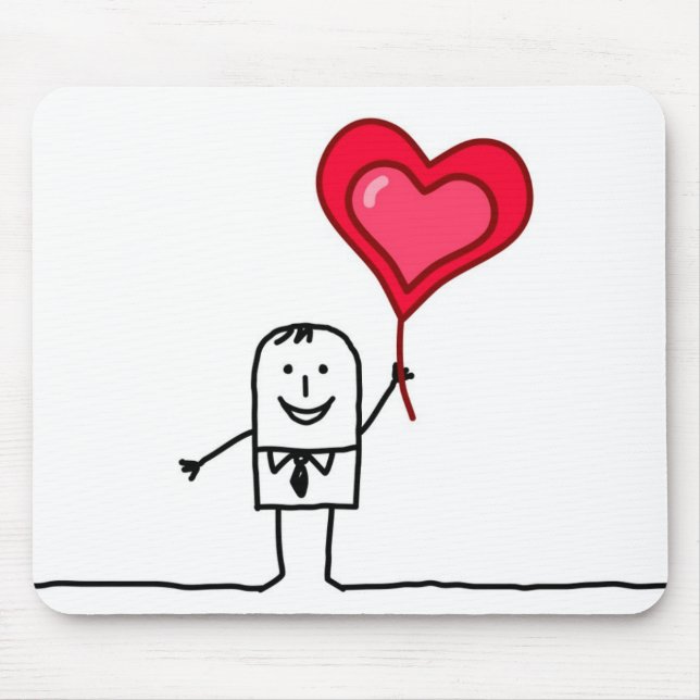 Alfombrilla De Ratón Hombre y corazón (Frente)