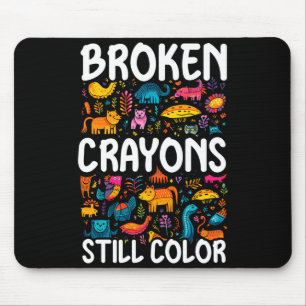 Alfombrilla De Ratón Hombres crayones rotos color conciencia sobre salu