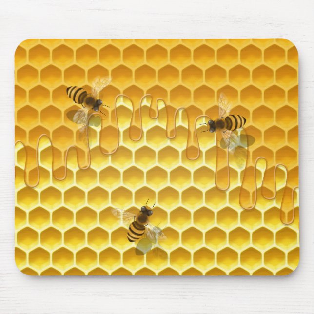 Alfombrilla De Ratón Hombres dorados con Personalizable de abejas peque (Frente)