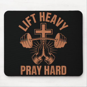 Alfombrilla De Ratón Hombres Gym Christian Workout Dad Levantan el fuer