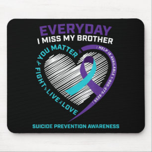 Alfombrilla De Ratón Hombres Mujeres Prevención Hermano Conciencia Suic