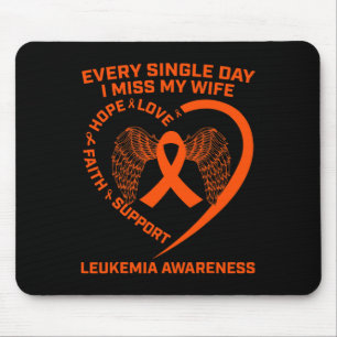 Alfombrilla De Ratón Hombres Naranja Ribbon Leucemia Cardíaca Sensibili