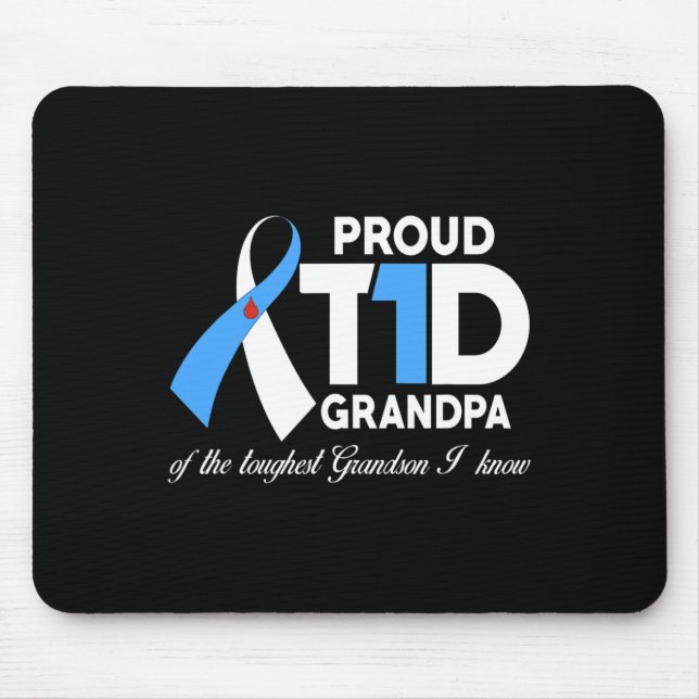 Alfombrilla De Ratón Hombres Orgullosos Abuelo De T1D De La Diabetes De (Frente)