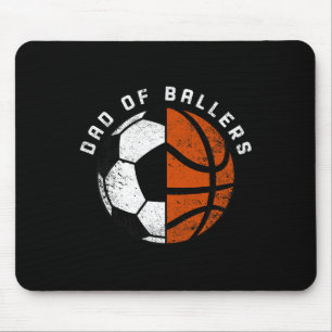 Alfombrilla De Ratón Hombres Papá De Byllers Fun Soccer Bysketbyll Dad