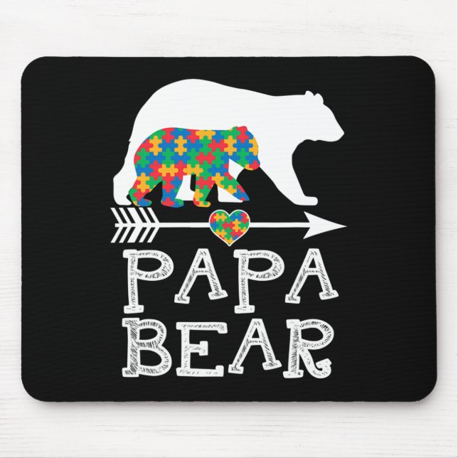 Alfombrilla De Ratón Hombres Papá Oyen Autismo Los Hombres Papá Autismo (Frente)