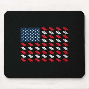 Alfombrilla De Ratón Hombres que coinciden con cornhole bandera america