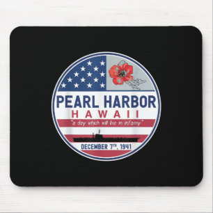 Alfombrilla De Ratón Homenaje a Pearl Harbor En Hawaii Día De La Bander
