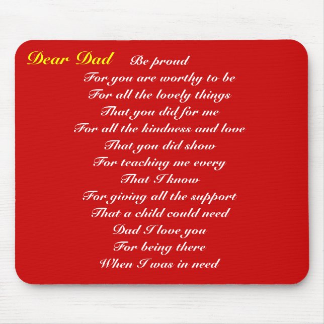 Alfombrilla De Ratón Homenaje al día de papá (Frente)