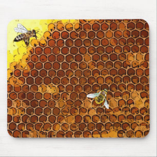 Alfombrilla De Ratón Honeycomb Beehive Honey Bee Mouse Pad