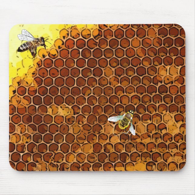 Alfombrilla De Ratón Honeycomb Beehive Honey Bee Mouse Pad (Frente)