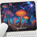 Alfombrilla De Ratón Hongos brillantes personalizados<br><div class="desc">Transforme su espacio de trabajo en un bosque encantado con este teclado personalizado de ratón con hongos brillantes. El ambiente mágico y los colores vivos crean una escena cautivadora, inspiradora creatividad y maravilla. Hazlo verdaderamente tuyo añadiendo tu nombre o un mensaje especial. La superficie lisa garantiza movimientos precisos del ratón,...</div>