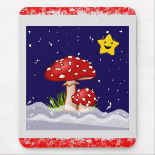 Alfombrilla De Ratón hongos de diseño de Navidad