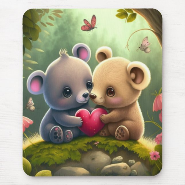 Alfombrilla De Ratón Hongos pequeños en el bosque (Frente)