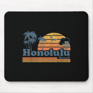 Alfombrilla De Ratón Honolulu Hawái Playa Vintage Surf 70s Retro Ha