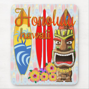 Alfombrilla De Ratón Honolulu Hawaii Tiki Surf