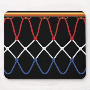 Alfombrilla De Ratón Hoop Net_red de baloncesto, blanco, azul Equipo U.