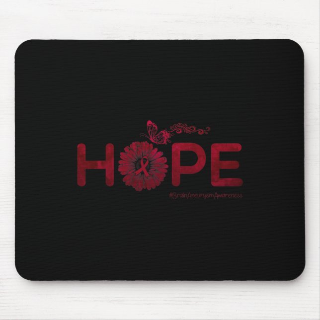 Alfombrilla De Ratón HOPE Butterfly Brain Aneurysm Awareness Gifts (Frente)